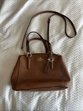 Coach Brown Leather Satchel with Removable Crossbody Strap